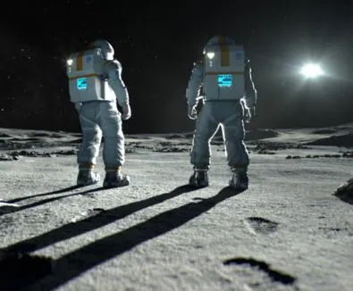 Two astronauts on the moon