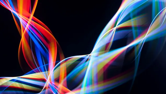 Colourful line on a black background 