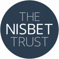 The Nisbet Trust logo with white text on a blue circle background
