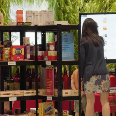 Our mock shop was stocked full of toy food and recycled packaging donated by We The Curious staff and volunteers.