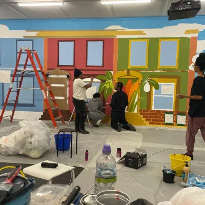 The Street Scene mural coming together 